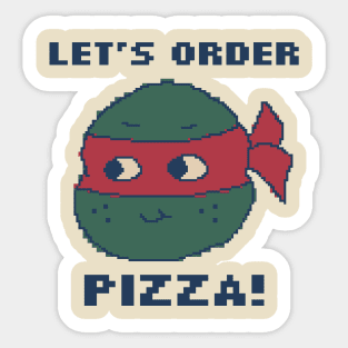 Let's Order A Pizza - Pixel Art Sticker